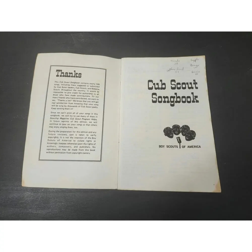 2 Vintage Boy Scouts/Cub Songbooks - 1963 & 1979 Printings - BSA No. 3222 &3226